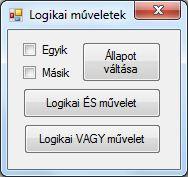 label3.text = "A kör kerülete: " + k.tostring(); label4.text = "A kör területe: " + t.tostring(); Töröld ki a két címkét, és jelenítsd meg az eredményeket üzenetablakban! MessageBox.