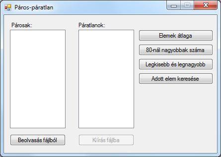 PROGRAMOZÁSI TÉTELEK MEGVALÓSÍTÁSA 6.1.Írjuk át az 5.1. feladatban készített programot, és egészítsük ki a programozási tételek megvalósításával!