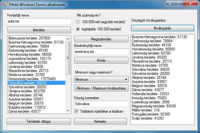 Az előző feladatban már csináltunk olyat, hogy minimumot és maximumot is kiválasztunk. Ebben a feladatban viszont a két lehetőség közül választani kell a kombinált lista segítségével.