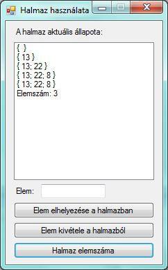 A tulajdonság típusa általában megegyezik az adattag típusával (nem kötelező). Tulajdonság használata: p1.a = 10; Console.WriteLine(p1.A); Csak olvasható tulajdonság: nincsen set rész.