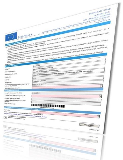 II. Pályázati folyamat Web e-form A pályázati űrlap Pályázati űrlap közvetlen elérhetősége: