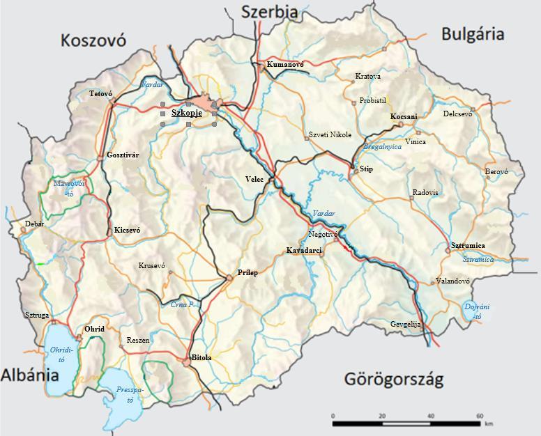 9. ábra A macedón államtérre ható centrifugális és centripetális erők albán nemzeti gravitáció közlekedési folyosó autokefál egyház megkérdőjelezése identitás, nyelv, kultúra megkérdőjelezése albán