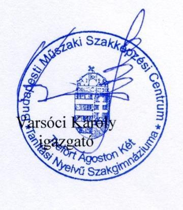 ZÁRÓ RENDELKEZÉSEK 1. A módosításának hatályba lépése Ezzel hatályát vesztette a BMSZC Trefort Ágoston Két Tanítási Nyelvű Szakgimnáziumának 2017.augusztus 31-én jóváhagyott ja.