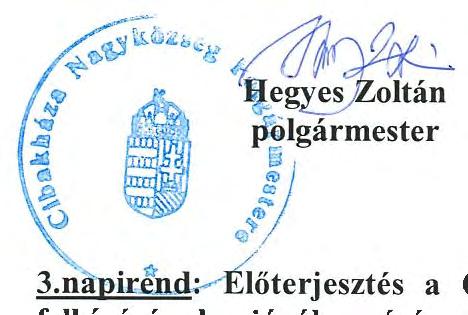 ) önkormányzati határozata Cibakháza 2017.