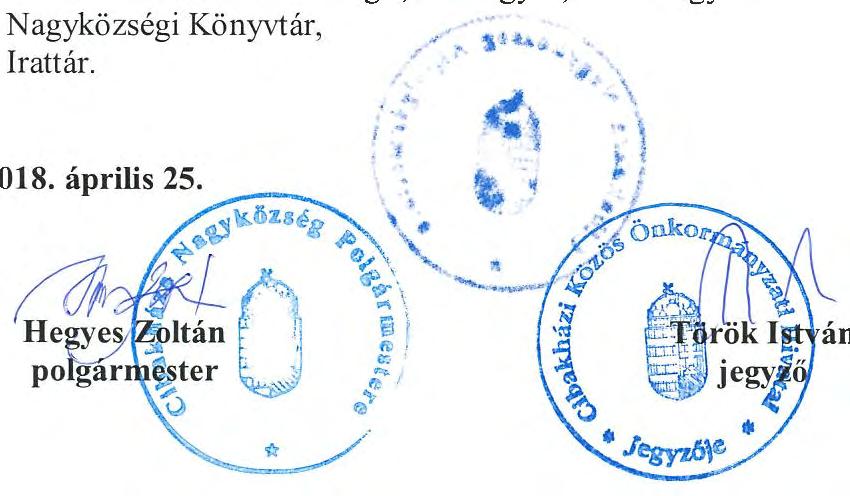évi zárszámadásának megtárgyalására és a zárszámadásáról szóló rendeletének az elfogadására b) Előterjesztés Cibakháza Nagyközségi Önkormányzat 2017.
