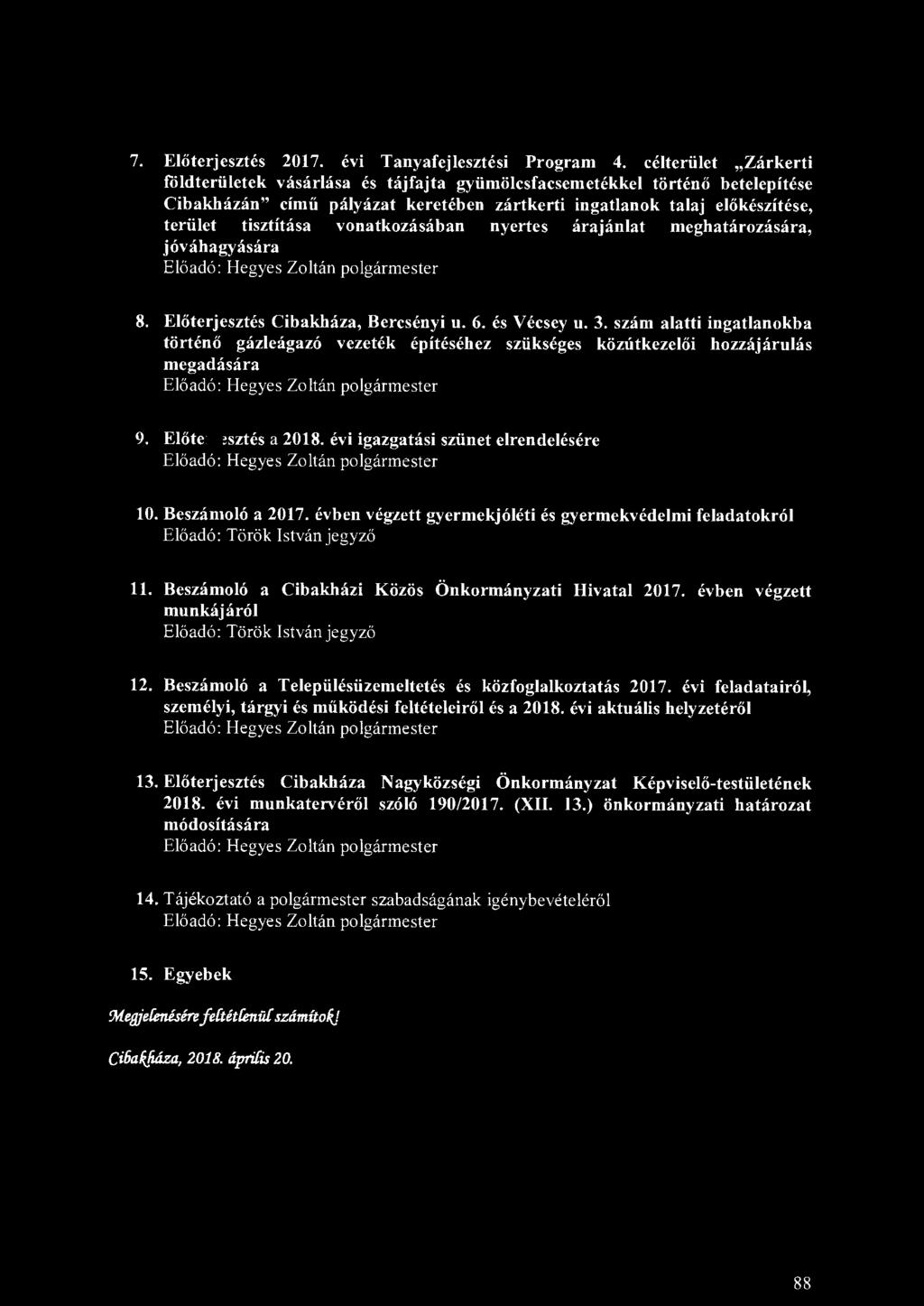 7. Előterjesztés 2017. évi Tanyafejlesztési Program 4.