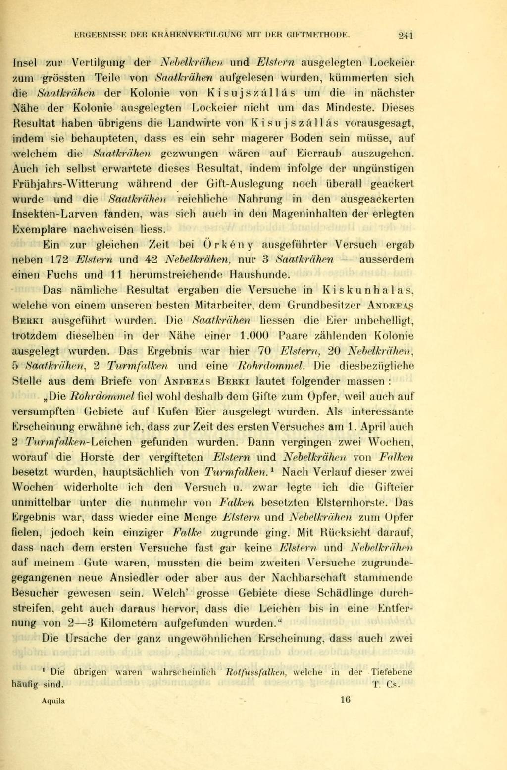 ERGEBNISSE DER KRÄHENVEIiTII.Gl'NG MIT DER GII'TMETHODE.