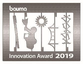 bauma Innovation Award 2019 Kategóriák: 1. Gépek 2. Komponensek, digitális rendszerek 3.