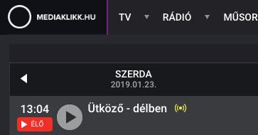 Az ajánlók alatti műsorújságban látható az aktuális adás. A műsor listázó mindig az adott nappal indul, a legfelső adás a soron következő műsor.