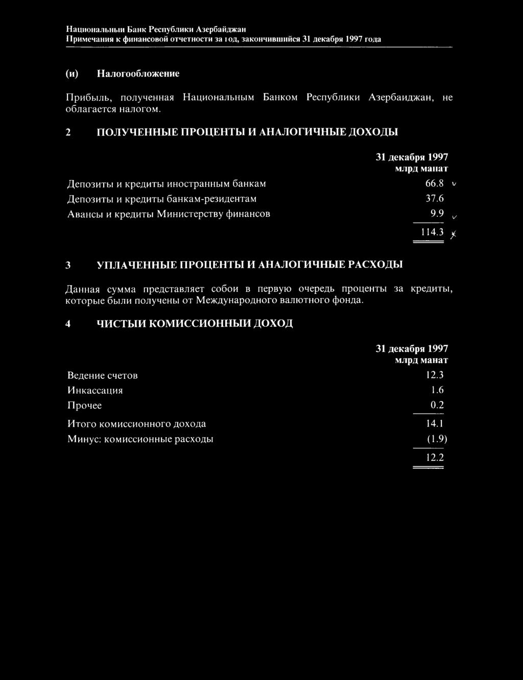 2 no JIYHEHHblE npo IJEH Tbl H AHAJIOrMHHblE /loxojlbl 31 /lenaspa 1997 MJipA ıvıaıuit /],en03htbi H KpeÄMTbl HHOCTpaHHbIM ÖaHKäM 66.8 V /I,eno3HTbi h KpeAUTbi 6aHKaM-pe3H^eHTaM 37.