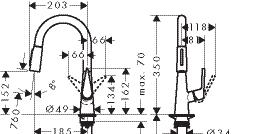 króm 73851000 120 220 Ft rozsdamentes acél 73851800 151 155 Ft felület M5116-H160 egykaros konyhai csaptelep 160 kihúzható zuhanyfejjel ComfortZone 160