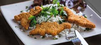 áfonyával kínálva Camembert nuggets with jasmine rice and