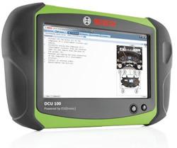 DCU 100 Strapabírásra optimalizált készülék ESI[tronic] 2.0 szoftverrel való használatra A DCU 100 egy hordozható táblagép, amelyet az autószerelő műhelyekben történő alkalmazásra fejlesztettek ki.