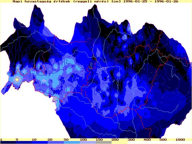 A RÉGMÚLT (1986 2009) A meteorológiai állomások és a külön hómérő hálózat hóvastagság és hósűrűség