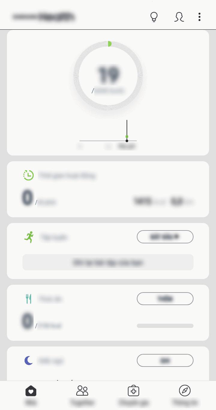 Alkalmazások és funkciók A Samsung Health használata Nyissa meg a Samsung mappát, és indítsa el a Samsung Health alkalmazást.