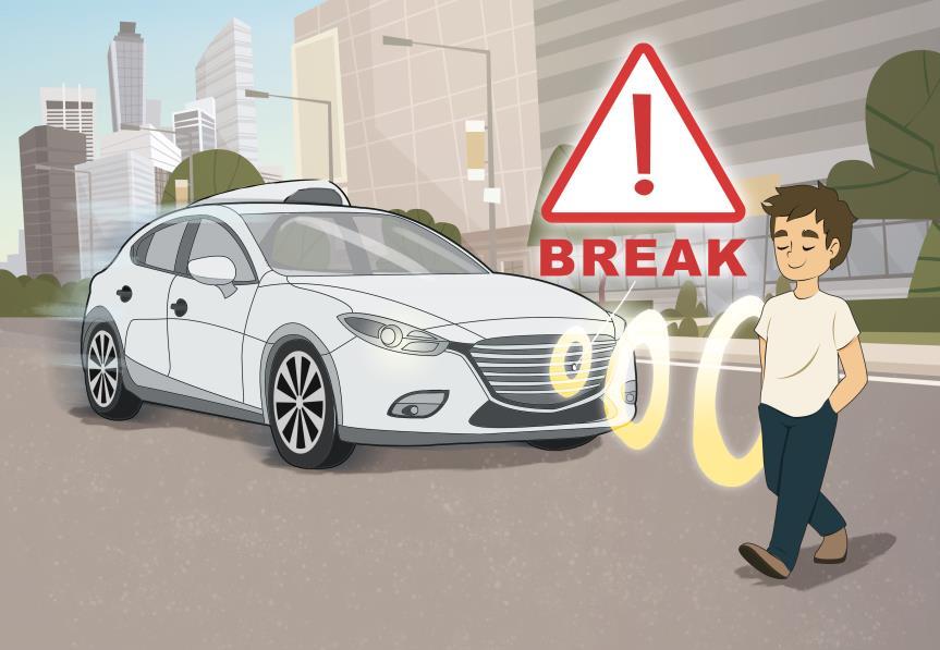1. feladat Önállóan működő vészfék Amikor egy autonóm, vezető nélküli autó észlel egy akadályt az autó előtt, az autó megáll, hogy elkerülje az ütközést: Az 1.