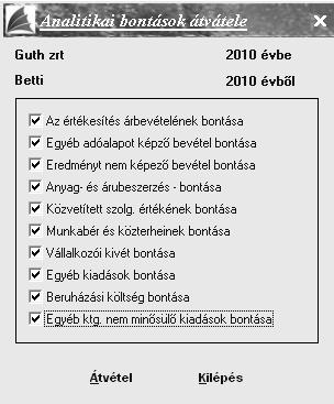 Itt jelölje' be azokat az analitkákat melyeket át kíván importálni.