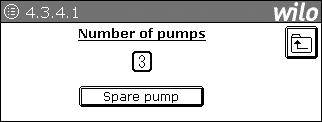 4 Szivattyúparaméterek * A szivattyúk számának (Number of pumps), a szivattyúváltás (Pump Pump parameters change) ill.