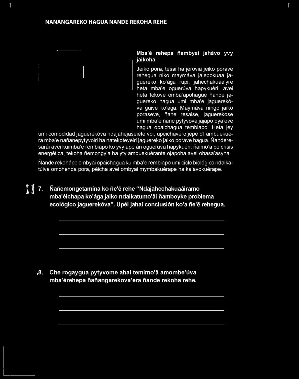 Heta jey umi comodidad jaguerekóva ndajahejaseiete voi, upeichavéro jepe o ambuekuéra mba e nañanepytyvoiri ha natekoteveiri