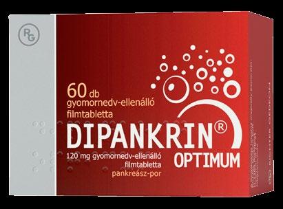 Emésztőrendszer egészsége Dipankrin Optimum 120 mg gyomornedv-ellenálló filmtabletta, 60 db Zsír-, fehérje- és szénhidrátbontó enzimekkel segíti az