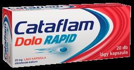 lágy kapszula, 20 db Cataflam Dolo Rapid, gyorsan felszívódó lágy kapszula 1, mely hatékonyan enyhíti a fejfájást, fogfájást és menstruáció