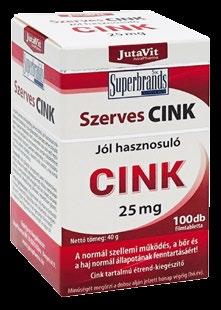 Jutavit Szerves Cink 25 mg tabletta, 100 db Kizárólag szerves kötésű, cink-glükonát tartalmú étrend-kiegészítő készítmény, mely jobb