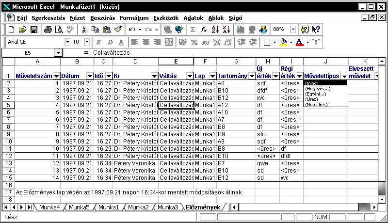 24 Újdonságok Az Excel megelőző változatával szemben, a cellajegyzetek helyébe kerültek a megjegyzések. A hangos jegyzeteket az Excel 97 nem támogatja.