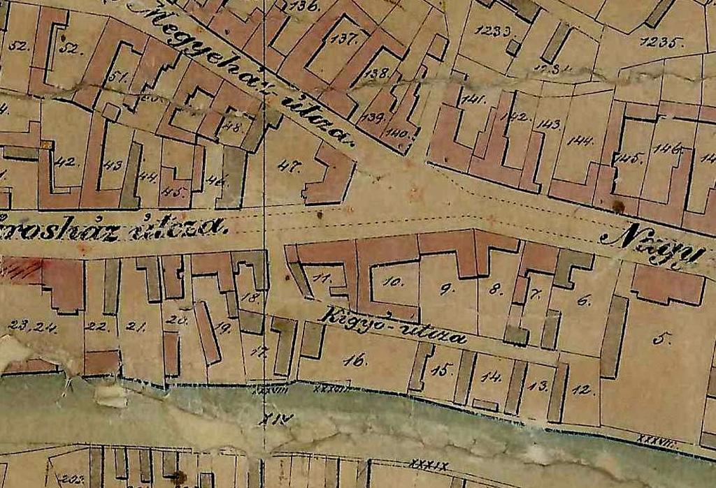 A belváros mai város szerkezete az 1801.