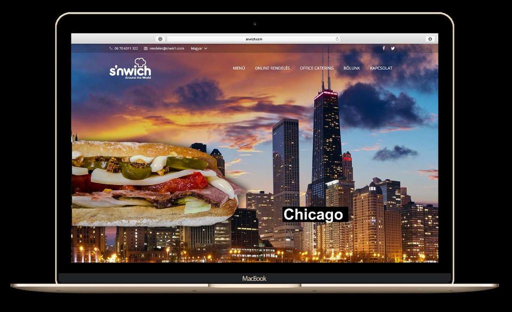 S nwich Honlap és Webshop Főbb feladatok: Honlap design és fejlesztés Arculat kialakítás Online rendelő rendszer fejlesztés és bevezetés User regisztráció és megrendelés