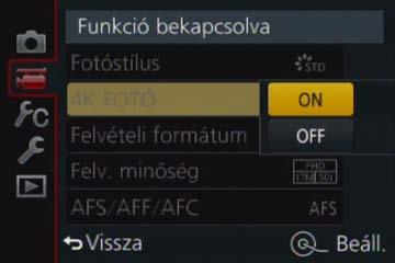 A beállítás [Intelligens auto] üzemmódban nem használható. 4K mozgóképek felvétele A 4K mozgóképek felvételéhez UHS Speed Class 3 osztályú kártyát használjon.