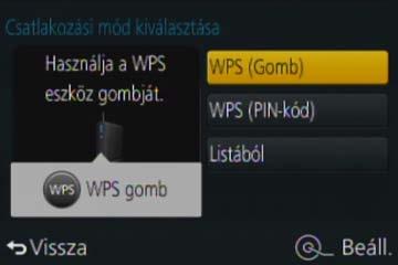 Wi-Fi Tudnivalók a csatlakoztatásról [Hálózaton keresztül] Csatlakoztatás vezeték nélküli hozzáférési ponton keresztül Válassza ki a vezeték nélküli hozzáférési ponthoz való csatlakozási módot.
