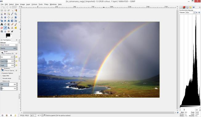 8. Sínfénesség-histogramm sámítás db% Windows Dockable Dialogs Histogram / Ablakok Dokkolható
