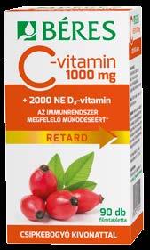 2799 Ft Béres C-vitamin 1000 mg RETARD filmtabletta csipkebogyó kivonattal + 2000 NE D3-vitamin, 90 db Több mint