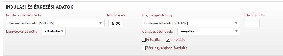 Alap esetben a megállás opció kerül kiválasztásra. A Zárt egységben fordulás jelölő áthaladás opció kiválasztása esetén, nem kerül megjelenítésre.