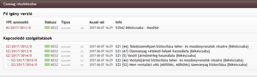 2.3.2. Napeltolás Amennyiben a szolgáltatás menetvonallal együtt lett megrendelve, a szolgáltatásnál megadott relatív idő alapján a menetrend véglegesítésekor a rendszer kiszámolja a szolgáltatáshoz