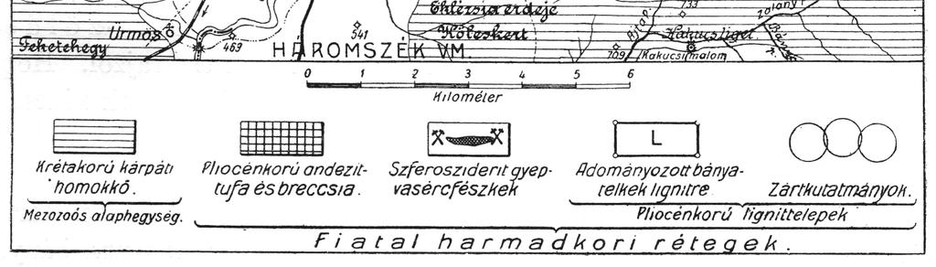 Az Udvarhely és Háromszék vármegyék határos részein szereplő lignittelepeket az 4.