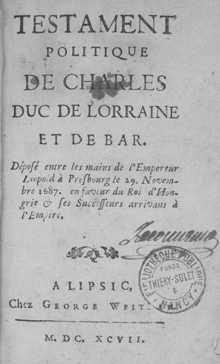 Charles de Lorraine című munka címlapja (Bibliothèques de
