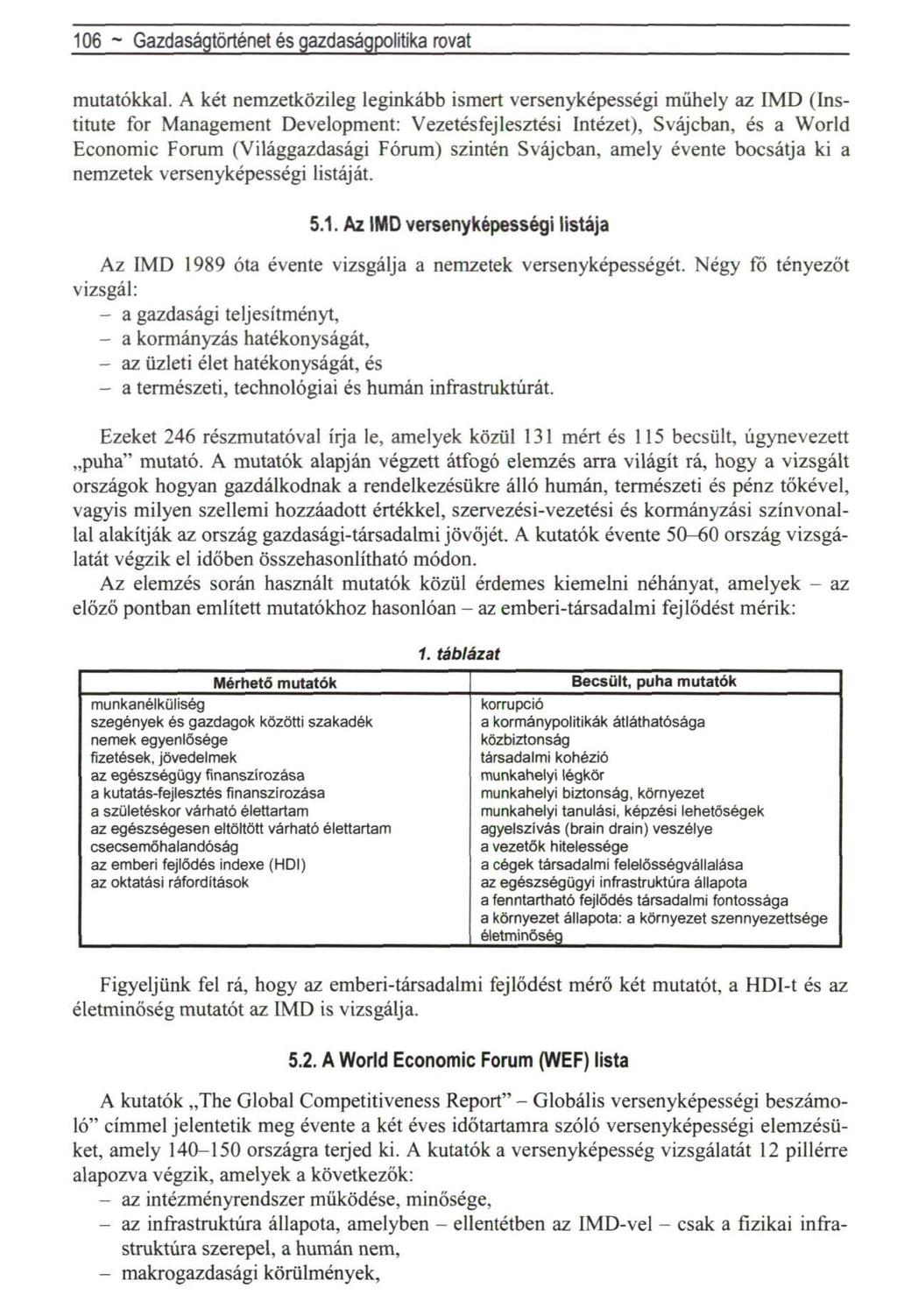 106 ~ Gazdaságtörténet és gazdaságpolitika rovat mutatókkal.