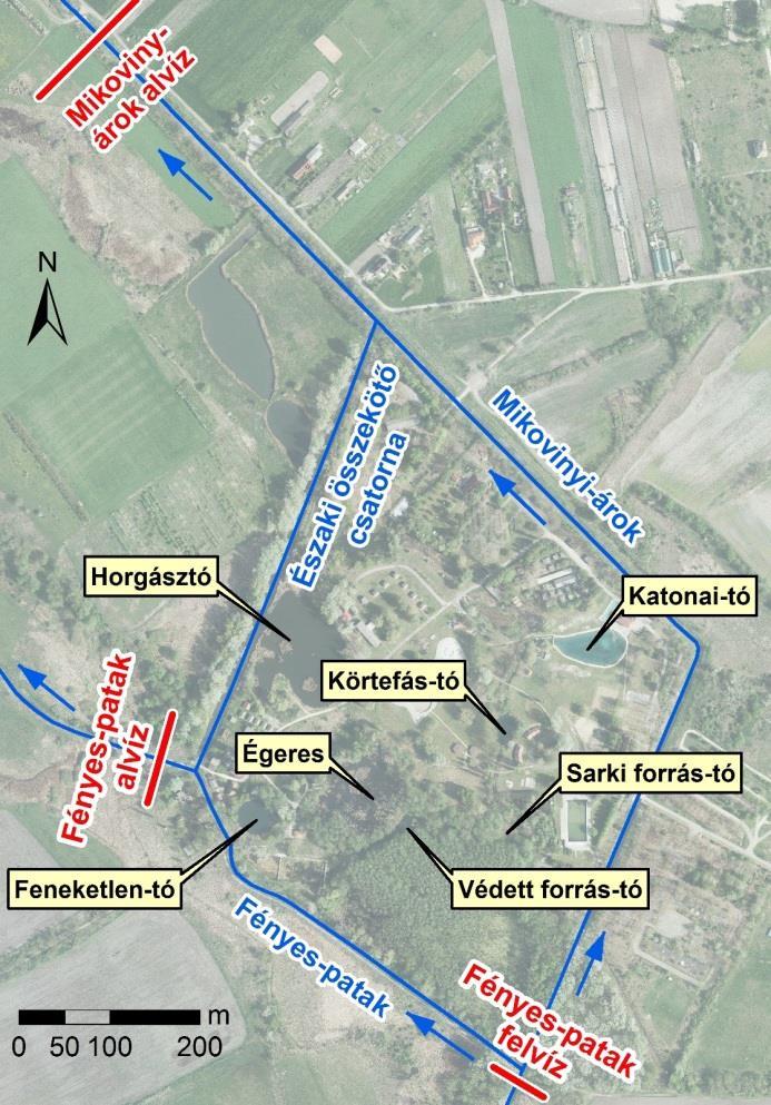 20 Hidrológiai Közlöny 2018. 98. évf. 4. sz. tettünk a Katonai-tó mellett található pozitív kúton kifolyó vízhozam mérésére.