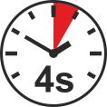 zölden villog Kimenet A jelzőlámpa pirosan világít Időkijelzés (példa: 4 s várakozás /