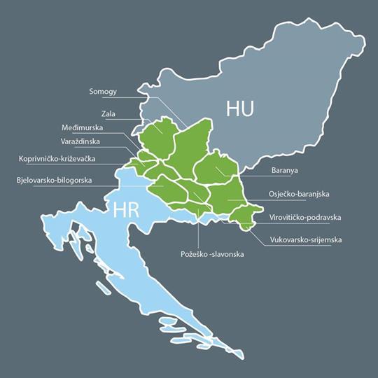 PP Light Célterület HR oldalról: - Međjimurska county; - Koprivničko-križevačka county; - Virovitičko-podravska county; - Osječko-baranjska county; -