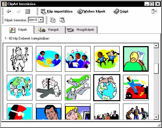 18 A megújult Office Teljes méretű ClipArt ablak Kis ClipArt ablak Az új ClipArt gyűjtemény mozgóképek és hangok tárolására is alkalmas.
