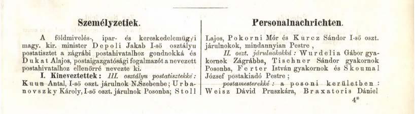 1870. Posta és Távirda Rendeletek 1870.