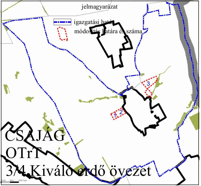 adottságú erdőterület övezete, valamint