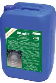 ULTRALITE CLEAN karbantartási tisztító-tömörítőszer takarítógépekhez Az ULTRALIT CLEAN hatékonyan eltávolítja az általános szennyeződéseket, valamint a zsírt és az olajat, amelyek mindennaposak a