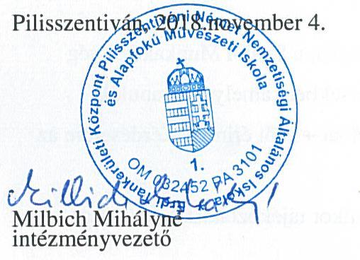 6. Egyéb, záró rendelkezések. A módosított Házirendet a nevelőtestület a 2018.10.03-án tartott értekezletén fogadta el. Az Intézményi Tanács a 2018. október 3-i, a diákönkormányzat a 2018.