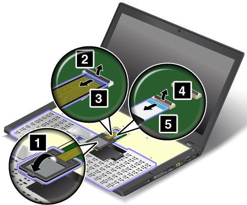 9. Helyezze a billentyűzetet a tenyérpihentetőre, és húzza ki a csatlakozókat. Távolítsa el a billentyűzetet.