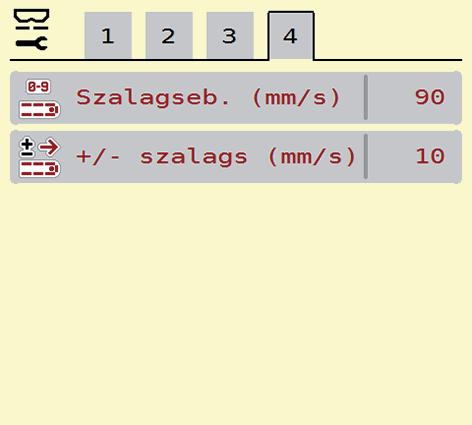 .7 Gépbeállítások Ebben a menüben a traktor és a gép beállításai érhetők el. Jelenítse meg a Gépbeállítások menüt..1 ábra: Gépbeállítások menü, 1. és 2. oldal.