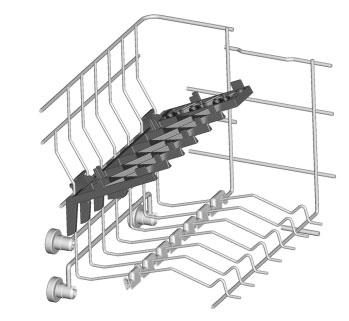 Also glasses with stems may be safely hung on the ends of the racks. A A1 Upper basket (fig.