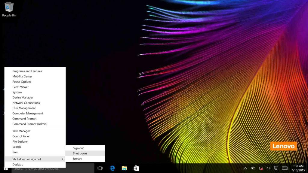 2. fejezet: A Windows 10 használatának megkezdése A jobb egérgombbal kattintson a bal alsó